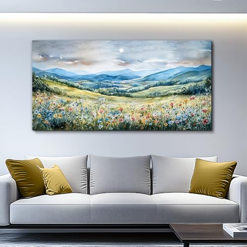 Large Wall Art For Living Room Canvas Wall Decor For Bedroom Field Scenery Watercolour Wall Painting Office Decor Stretched And Framed Pictures Printing Artwork Home Decor Mural 20x40 In