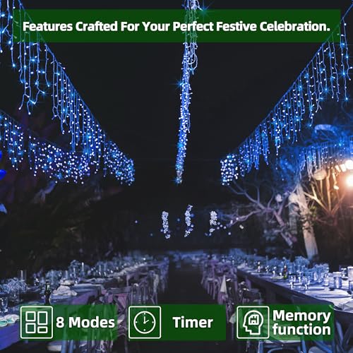 1296 LED 131FT Christmas Icicle Lights (131 Foot)