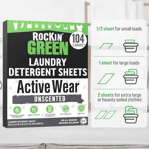 Active Wear Laundry Detergent Sheets Unscented 104 Loads (104 Count)