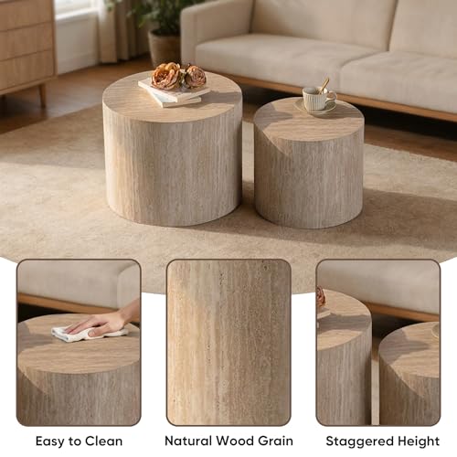 Nesting Round Coffee Table Set of 2 (2 Count)