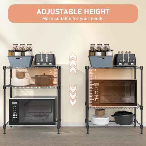 750 lbs 3 Tier Storage Rack Metal Wire Shelving Unit (3 Count)