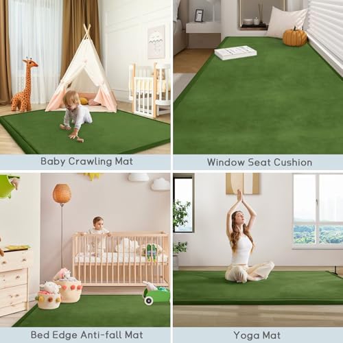 Baby Play Mat for Floor Nursery Muscle Area Rug Playroom Rug 74x50" Elastic Foam 1.3" Thick Crawling Mat for Babies