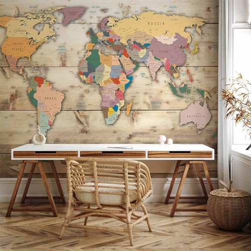 Wall Mural World Map 98x69 in (47.14 Sq Ft)