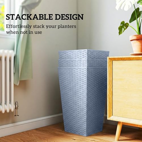 24 in Taper Tall Planters for Outdoor Plants Set of 3 (3 Count)