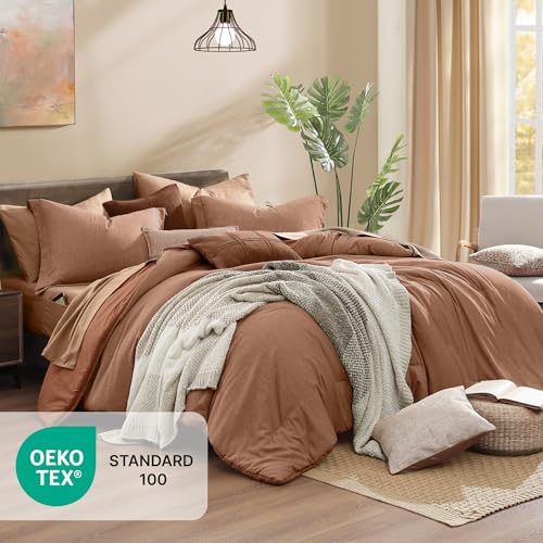 Oversized King Comforter Set 7 Pieces Autumn Leaf Bed in a Bag