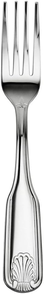 New Star Foodservice 58284 Shell Pattern, 18/0 Stainless Steel, Dinner Fork, 7.7-Inch, Set of 12