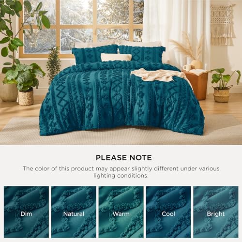 Tufted Boho Comforter Set Queen Size