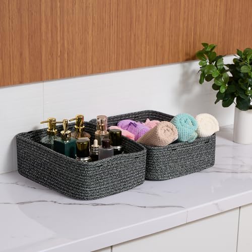 Large Shallow Organizing Baskets 15x11x5.1 Inches (3 Count)