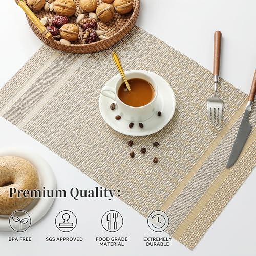 Stardust Yellow Placemats Set of 12 (12 Count)
