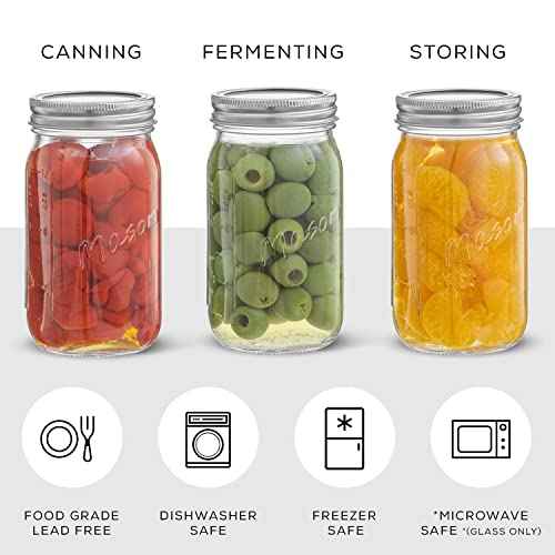 16 Oz Mason Jars With Lids (6 Count)