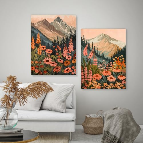 Framed Mountain Wildflower Wall Art Set of 3 (3 Count)