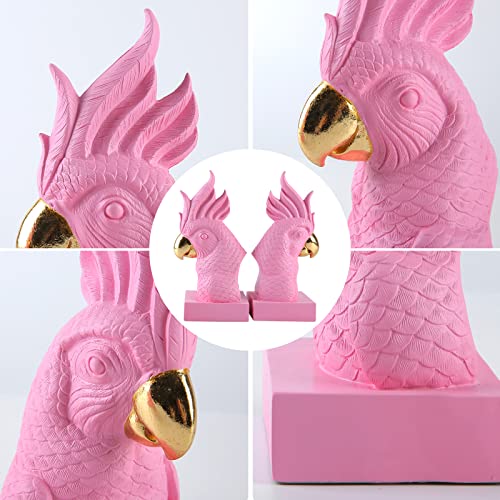 Cute Pink Parrot Decorative Bookends (2 Count)