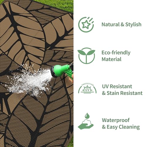 Outdoor Rug Waterproof Plastic Rugs for Patio (54 Sq Ft)