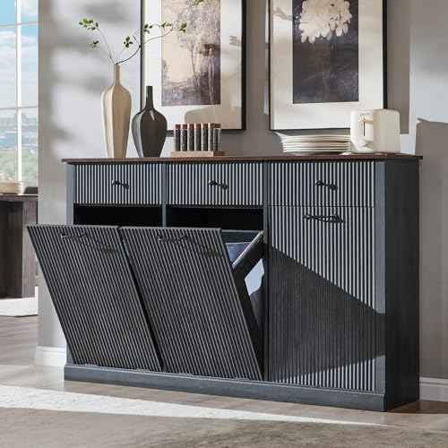 Triple Tilt Out Trash Can Cabinet