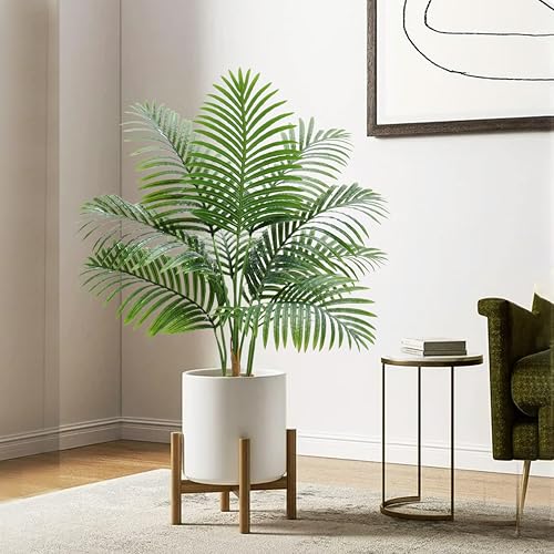 2 Pack Artificial Palm Tree Indoor Plant 3FT Tall Fake Tropical Palm Tree in Pot