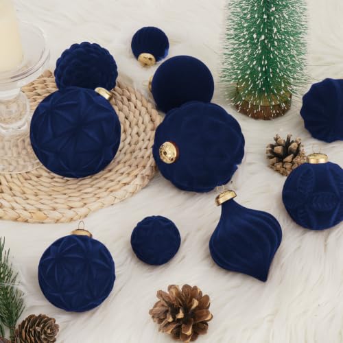 46PCS Velvet Christmas Ball Ornaments Set (46 Count)