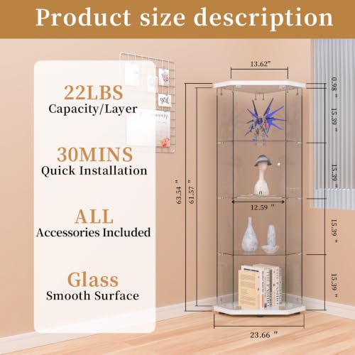 5 Corner Glass Display Cabinet