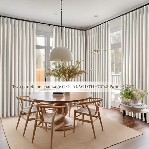 Birch 70 Inches Extra Wide 92 Inch Long Blackout Curtains 2 Panels Set