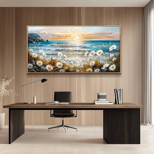 Large Canvas Wall Art For Restaurant Wall Decor For Living Room Farmhouse Bedroom Office Decor Flowers Marine Landscape Painting Print Modern Artwork Home Decoration Easy Hanging 30x60 In