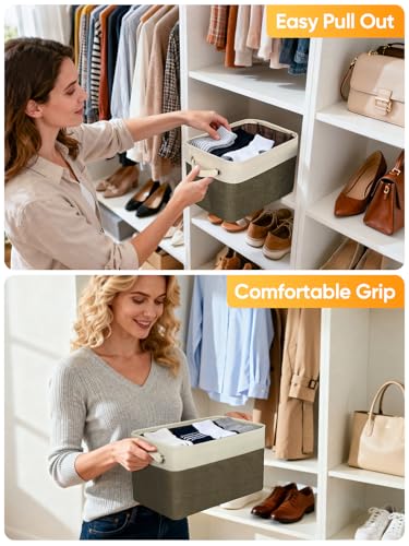 4 Pack Fabric Closet Storage Bins for Shelves (4 Count)