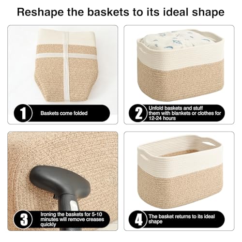 Storage Baskets for Organizing & Shelves (4 Count)
