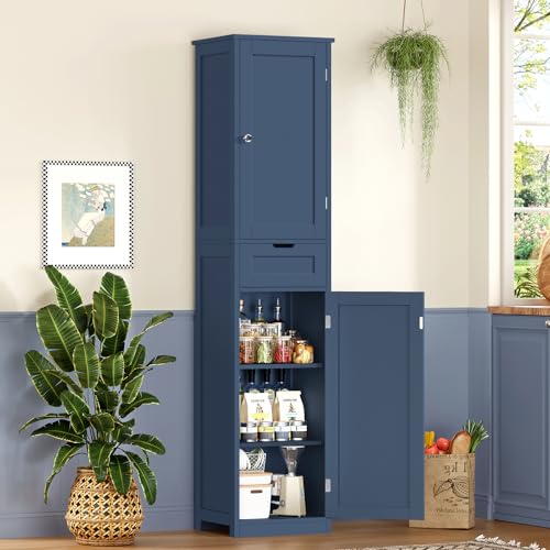 66.9" Tall Bathroom Storage Cabinet with 2 Doors & 1 Drawer