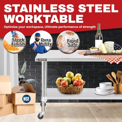 30x72 NSF Stainless Steel Cart Work Table
