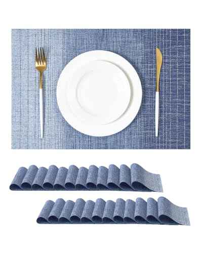 Gradient Blue Woven Placemats Set of 24 (24 Count)
