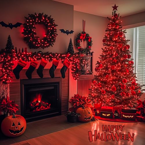163 FT 500 LED Red Halloween String Lights Indoor Outdoor (163 Foot)