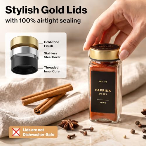 Glass Spice Jars with Label (24 Count)