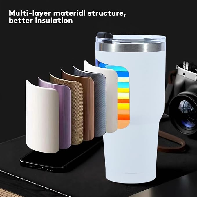 16 Pack 30oz Insulated Tumbler with Lids and Straw, Stainless Steel Travel Coffee Tumbler,Powder Coated Travel Mug (Mixed color)
