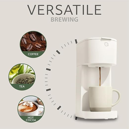 WILLOW Eco Series Single Serve Coffee Maker for K Cup and Ground Coffee, 6 to 12oz Brew Sizes with Strong Brew Option, Small Coffee Machine with Removable Reservoir & Reusable Filter, Eco-Friendly