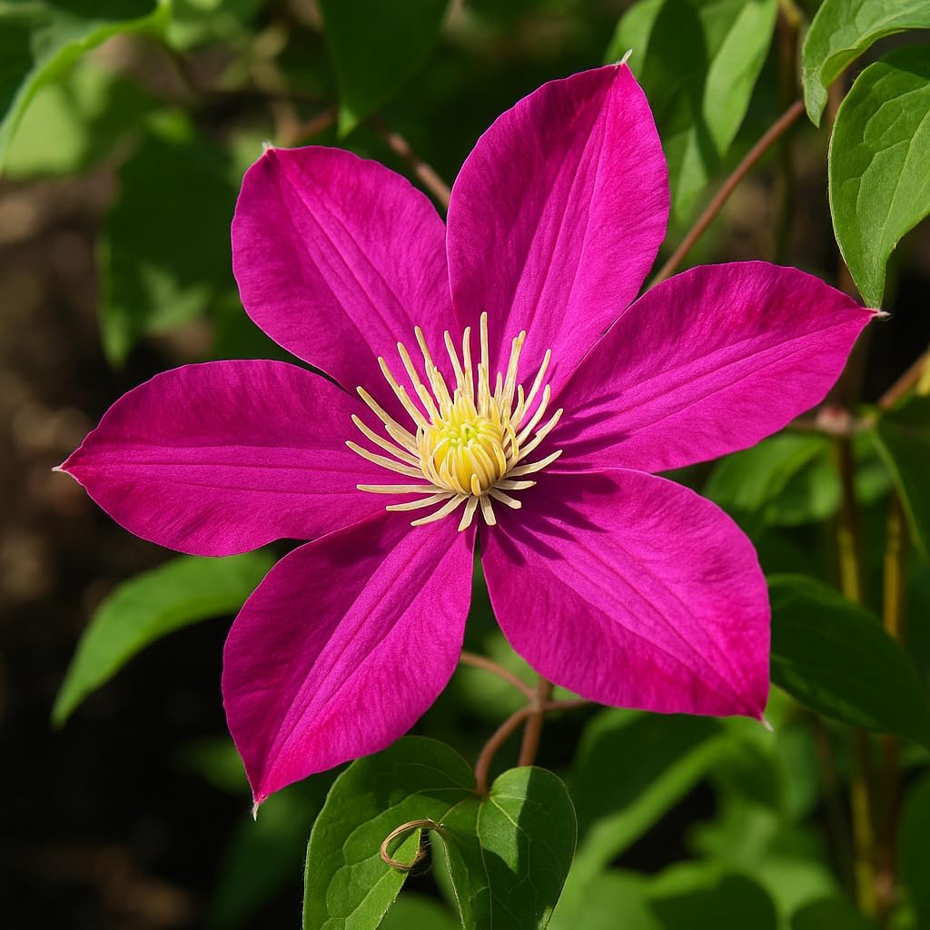 Perennial Farm Clematis 'Pink Champagne' Hybrid – Live Flowering Vine in 4 Quart Container, Large Rose-Pink Blooms with Contrasting Centers, Long Blooming, Ideal for Trellises, Arbors & Containers