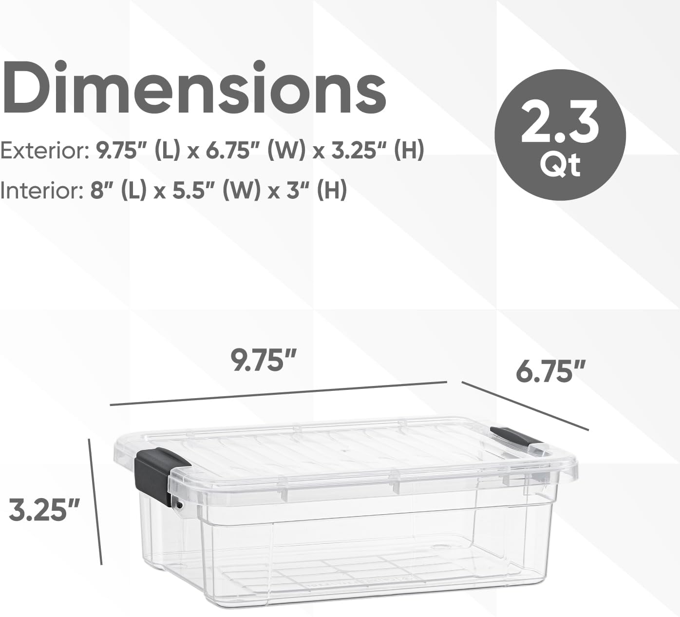 Superio Clear Storage Bins with Lids, Stackable Storage Box with Latches and Handles, Extra Small, 4 Pack 2 Quart