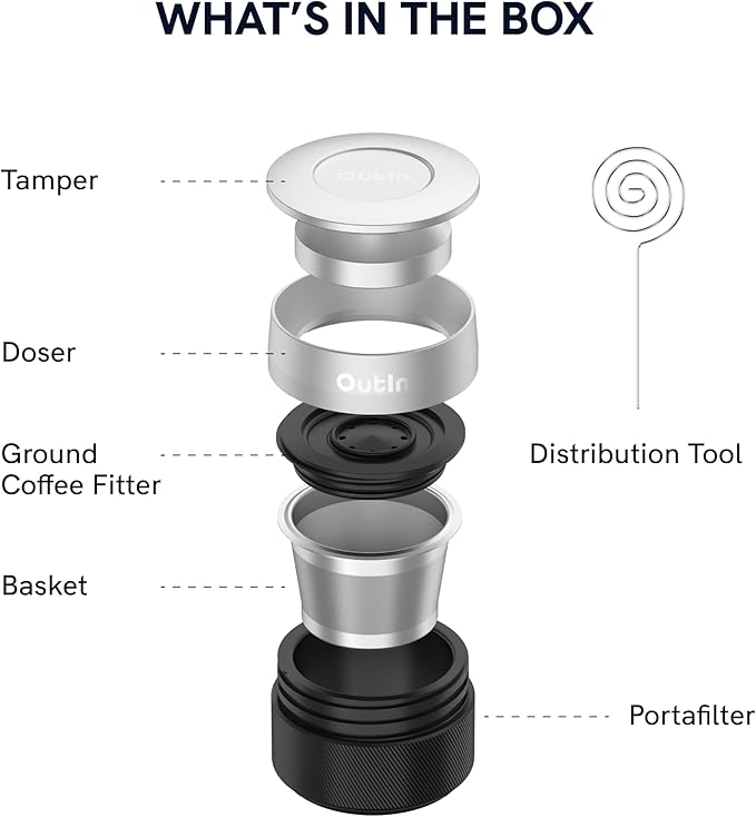 OutIn Nano Espresso Accessories Kit, Basket Plus, double shot