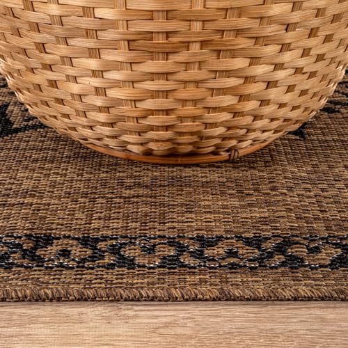 Outdoor Rug 9x12 Medallion Gold Modern Large Area Rugs for Indoor and Outdoor Patios Kitchen and Hallway Mats Washable Porch Deck Outside Carpet (108 Sq Ft)