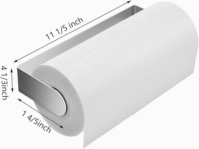 ZUNTO Magnetic Paper Towel Holder for Refrigerator – Strong Magnet Kitchen Paper Towel Rack for Grill, RV & Pantry – Sleek Silver Design