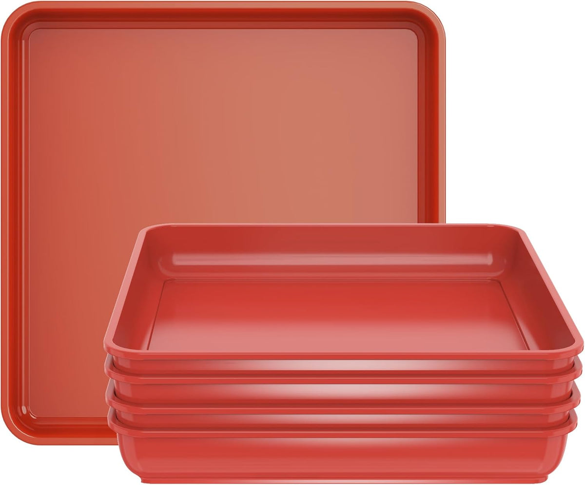 WAYNHUI Square Plant Saucer 6/8/10/12/14/16/18/20inches Square Plastic Basin Tray Large/Small Water Receiving Tray