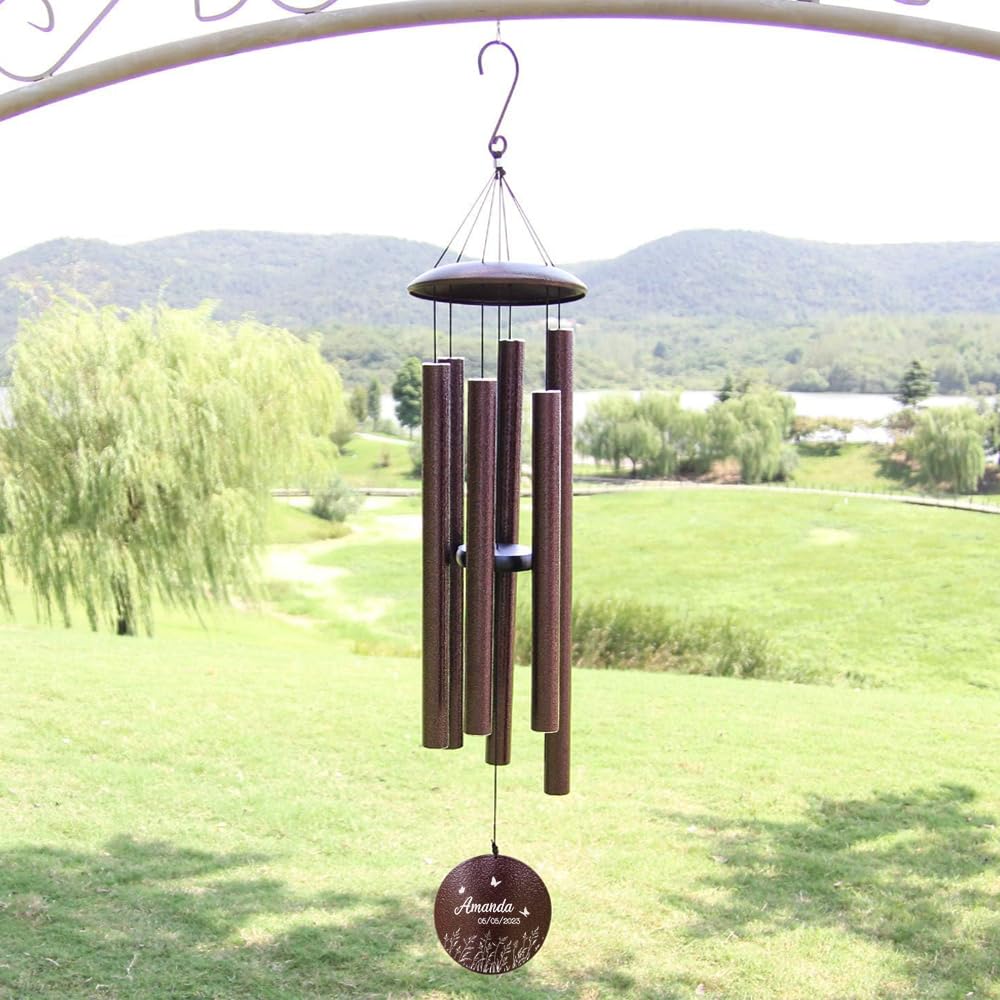 36" Large Deep Tone Personalized Sympathy Wind Chimes