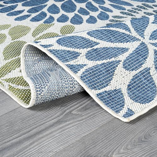 Outdoor Rug 6x9 Modern Exotic Tropical Leaf Area Rugs for Indoor and Outdoor Patio Deck Porch Garden Water Resistant Washable Outside Carpet