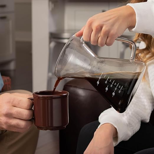 London Sip Glass Pour Over Coffee Carafe Coffee Maker with Reusable Stainless Steel Filter, Ergonomic Handle, and Easy-Pour Spout, 4-Cup (600 mL)
