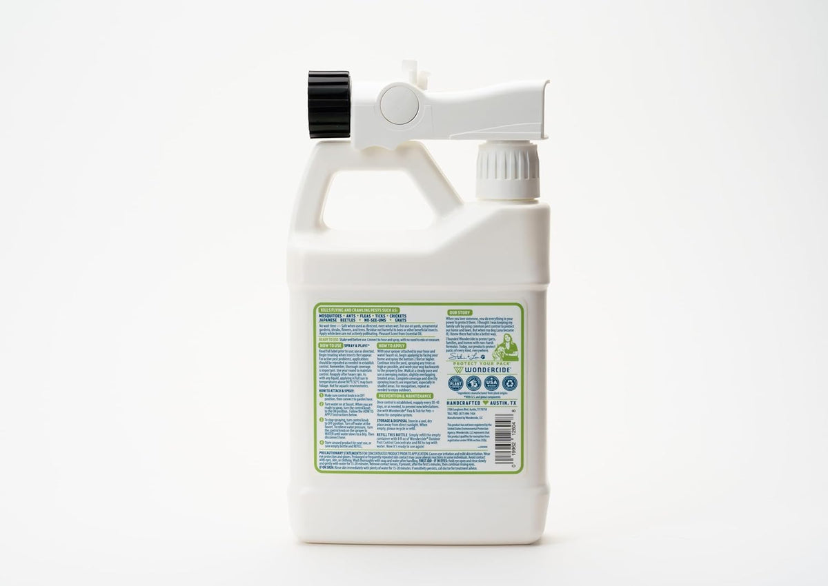 Wondercide - Outdoor Pest Control Spray with Natural Essential Oils - Mosquito, Ant, Insect Repellent, Treatment, Killer - Safe Around Pets Kids 32 oz