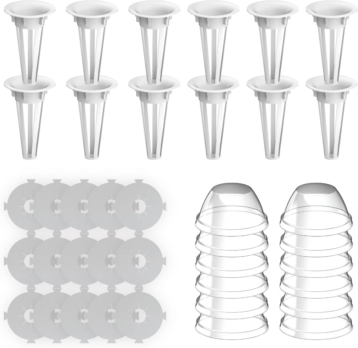 inbloom Hydroponic Seed Pod Kits, Replacement Grow Baskets 20pcs, Grow Labels 48pcs, Grow Domes 20pc