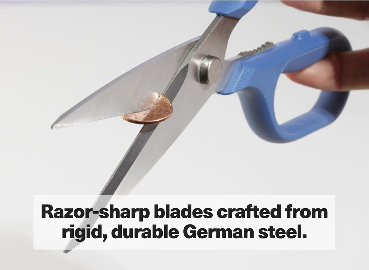 Misen Heavy Duty Kitchen Shears - Comfortable Ambidextrous Scissors for Meat, Poultry, Herbs & More - Easy to Clean - German Stainless Steel - Small | White