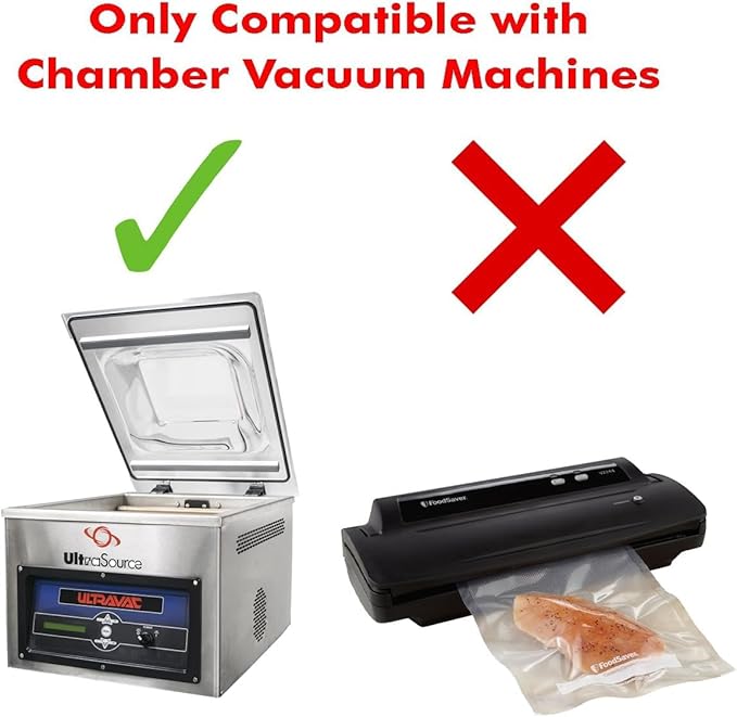 UltraSource - Chamber Machine Pouches 3 Mil Thickness, 14" x 14", Pack of 500 Vacuum Chamber Pouches, BPA-Free Pre-Cut Chamber Vacuum Sealer Bags with tear notch