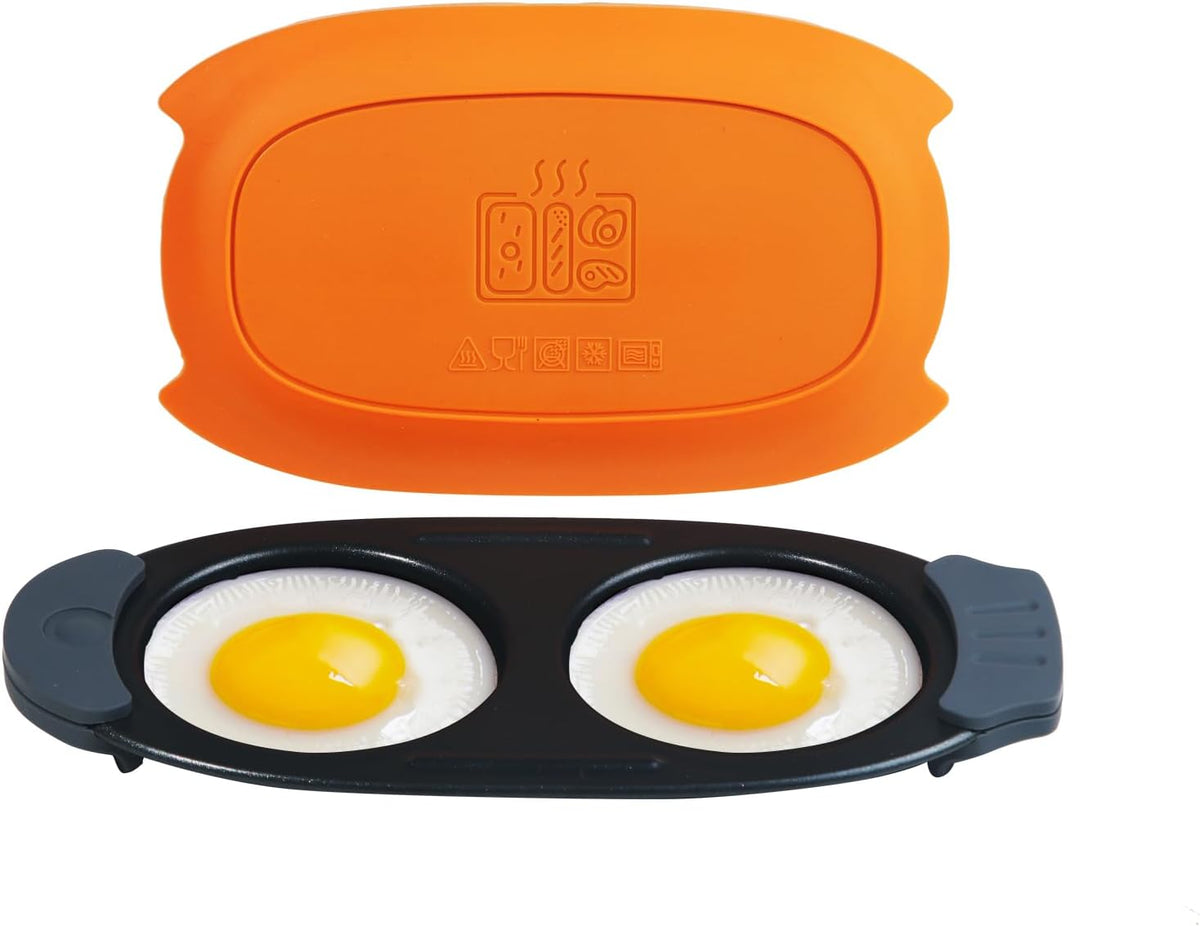 Quick-Heat Microwave Egg Cooker|Poacher|fryer,Multi-Use microwave egg maker for Breakfast Sandwiches,Dishwasher-Safe,Save Time,Portable for Home,Travel,Gifts(Orange)