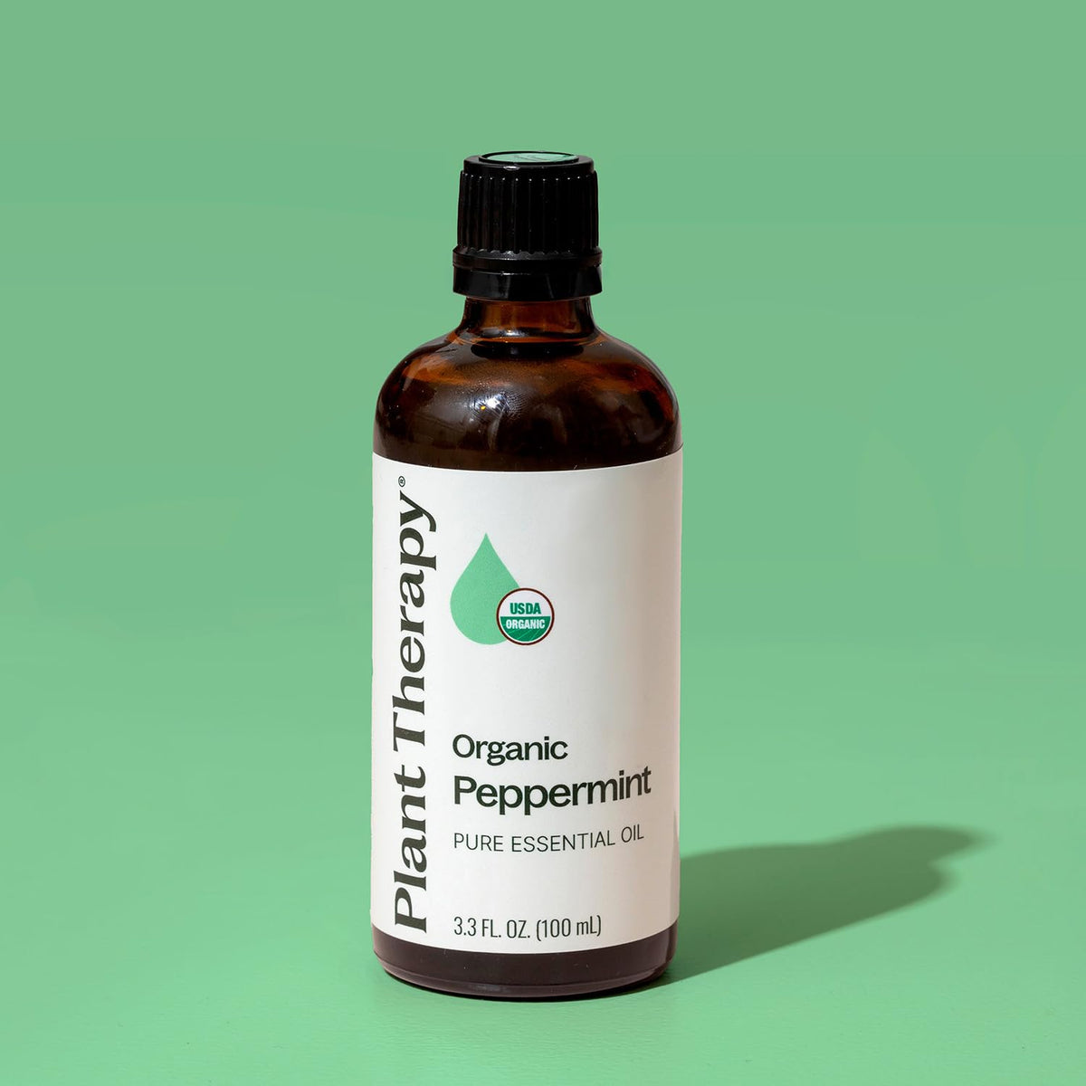Plant Therapy Organic Peppermint Essential Oil 100% Pure, USDA Certified Organic, Undiluted, Natural Aromatherapy, for Diffusion, Skin, Hair, Therapeutic Grade 100 mL (3.3 oz)