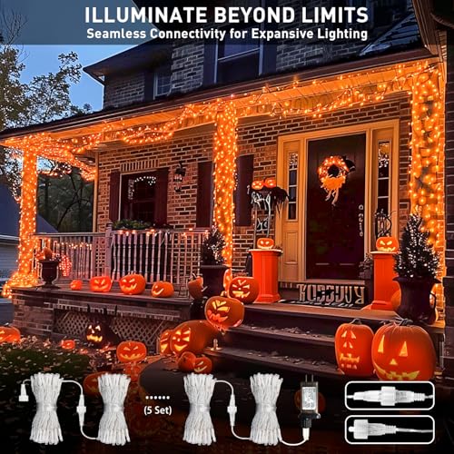 150 LED Orange Halloween Lights Indoor (59 Foot)