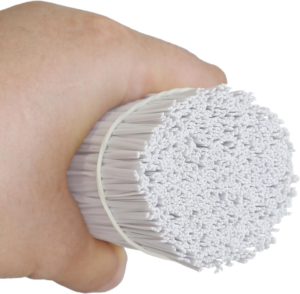 1000 pcs 8 inch White Cable Twist Ties Plastic Twist Ties with Rugged Metal Innercores Reusable Fastening Cable Cord Wire Ties