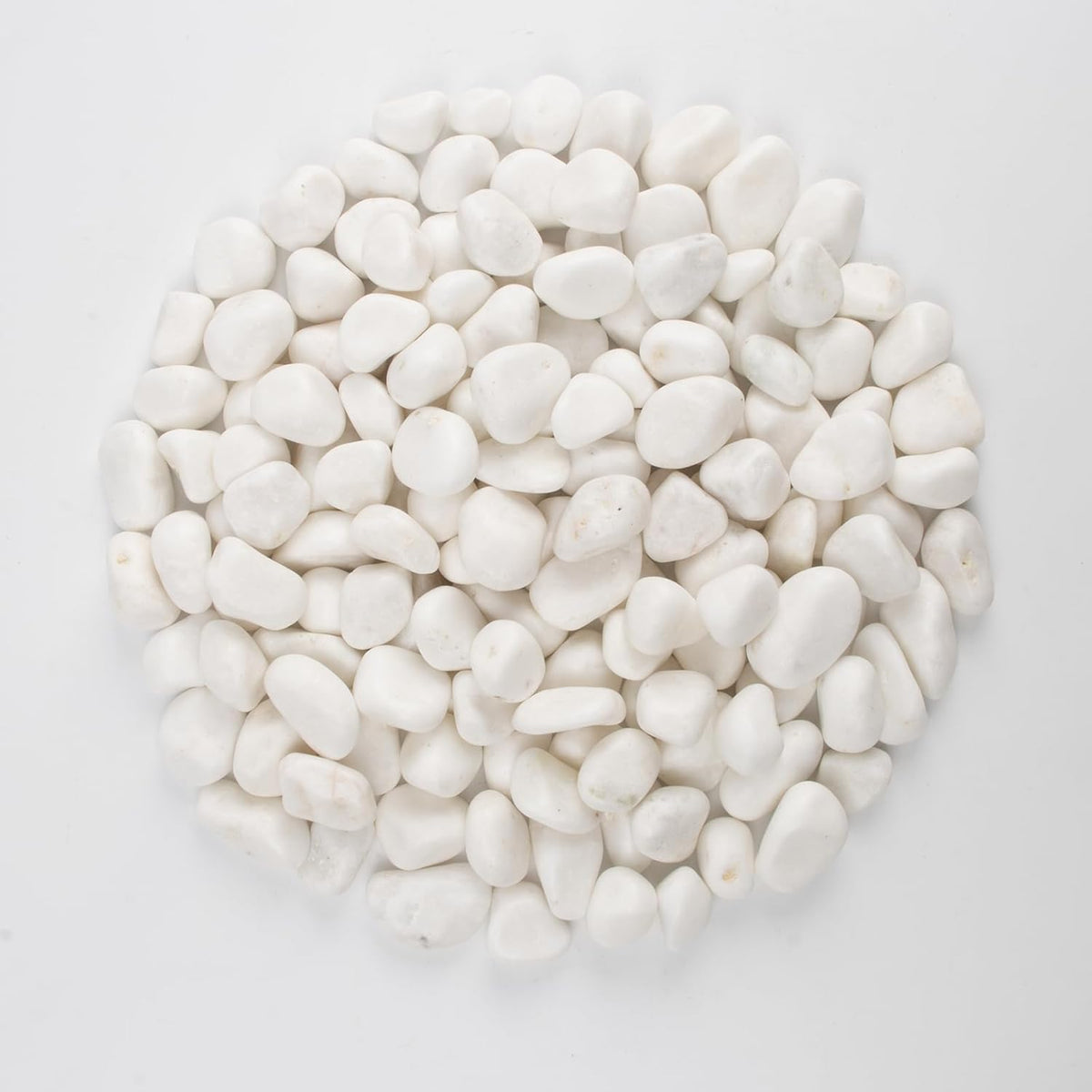 20 lbs White Polished Garden Stones, 0.5-1 Inch Decorative Rocks for Landscaping, Pathways, Yard Borders, Pots, Aquarium Decoration, and DIY Craft Projects (Pure White, Weight: 20 LB)